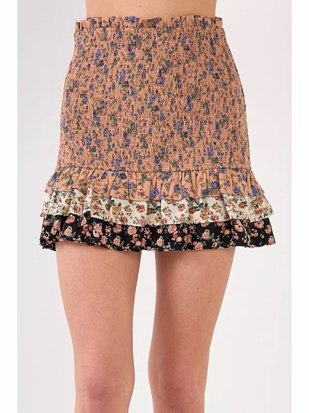 FREE PEOPLE Free the Roses Floral Multi Color Mini Skirt -XS